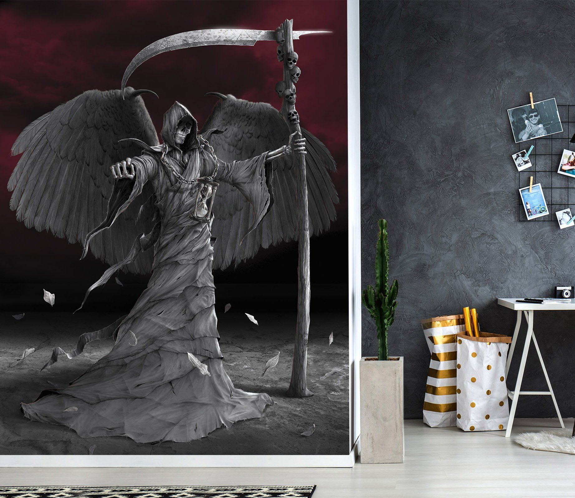 3D Black Angel 1561 Wall Murals Exclusive Designer Vincent Wallpaper AJ Wallpaper 2 