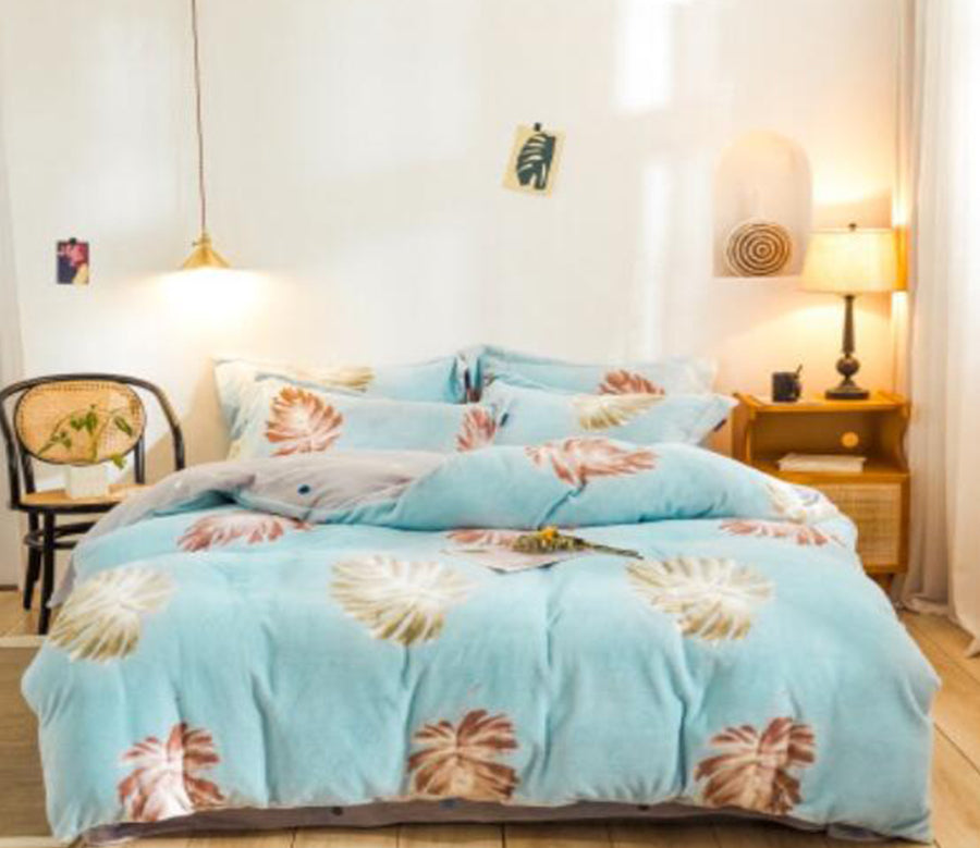 3D Big Golden Leaves 20095 Bed Pillowcases Quilt
