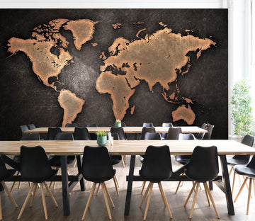 3D Gold Pattern 2005 World Map Wall Murals Wallpaper AJ Wallpaper 2 