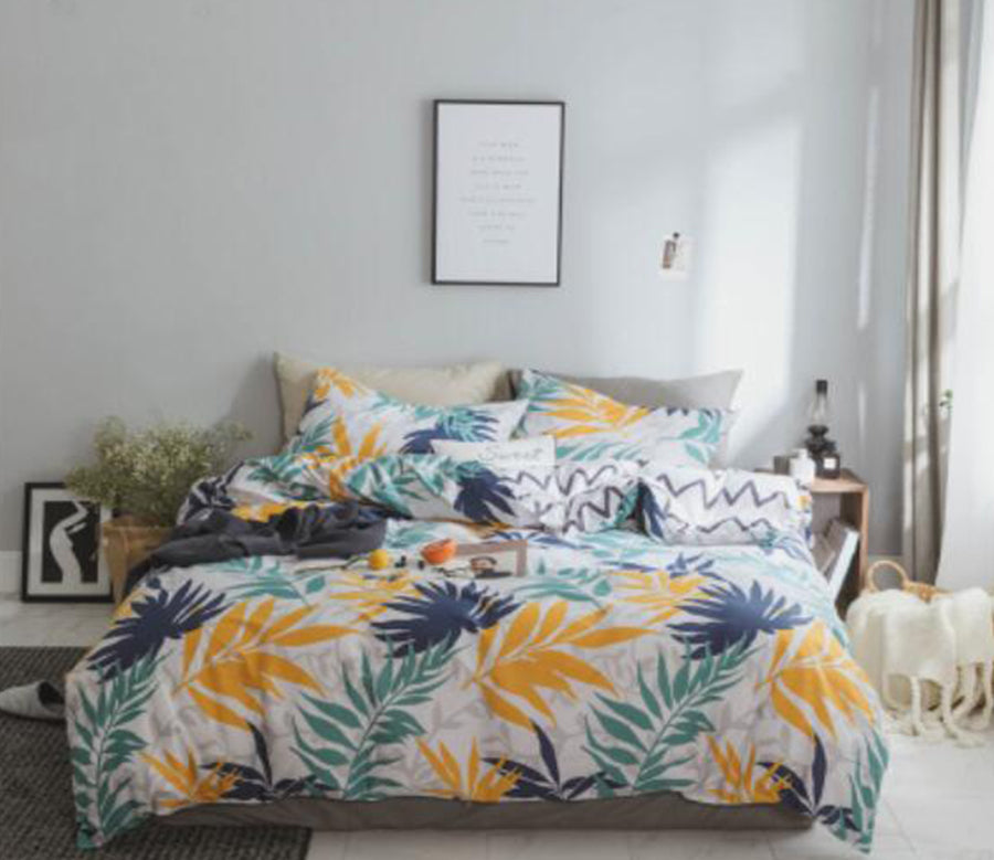 3D Yellow-Green Leave 20310 Bed Pillowcases Quilt