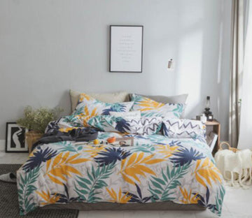 3D Yellow-Green Leave 20310 Bed Pillowcases Quilt