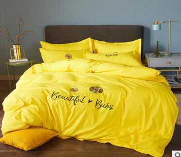 3D Yellow 50043 Bed Pillowcases Quilt