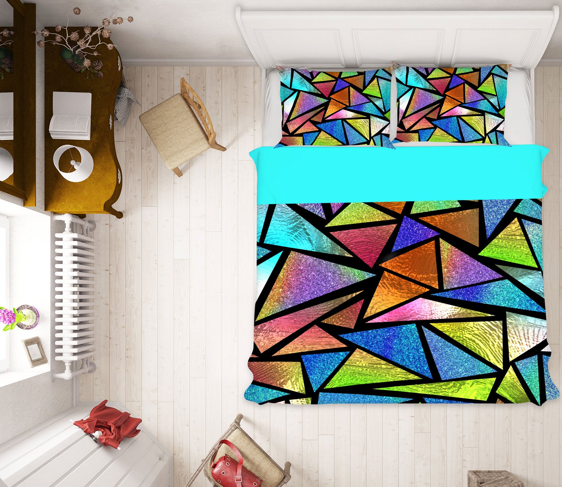 3D Triangle Block 14077 Bed Pillowcases Quilt