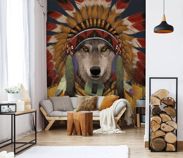 3D Wolf Spirit Chief 1573 Wall Murals Exclusive Designer Vincent Wallpaper AJ Wallpaper 2 
