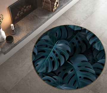 3D Leaves 71182 Round Non Slip Rug Mat