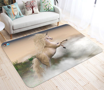 3D White Fog Unicorn 74 Non Slip Rug Mat Mat AJ Creativity Home 