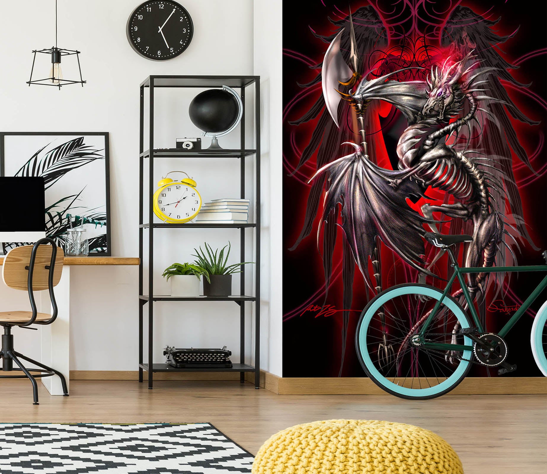 3D Gray Dragon 8139 Ruth Thompson Wall Mural Wall Murals
