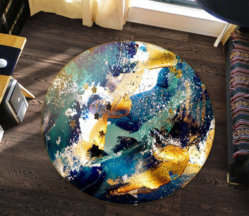 3D Golden Pattern 3552 Round Non Slip Rug Mat Mat AJ Creativity Home 