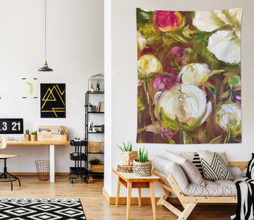 3D White Rose 3401 Skromova Marina Tapestry Hanging Cloth Hang