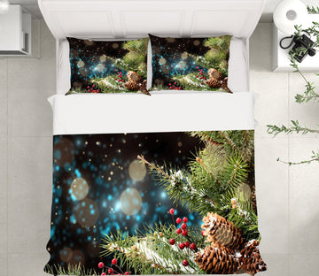 3D Pine Cones Tree Pendant 51145 Christmas Quilt Duvet Cover Xmas Bed Pillowcases