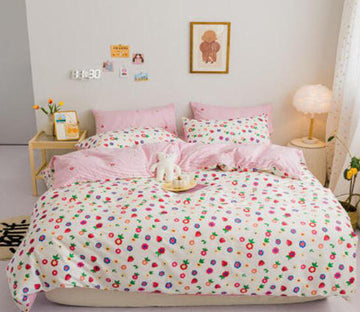 3D Red Floral 40185 Bed Pillowcases Quilt