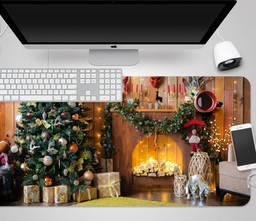 3D Tree Fireplace 51234 Christmas Desk Mat Xmas