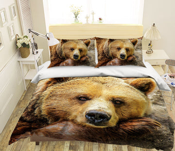 3D Yellow Bear 019 Bed Pillowcases Quilt