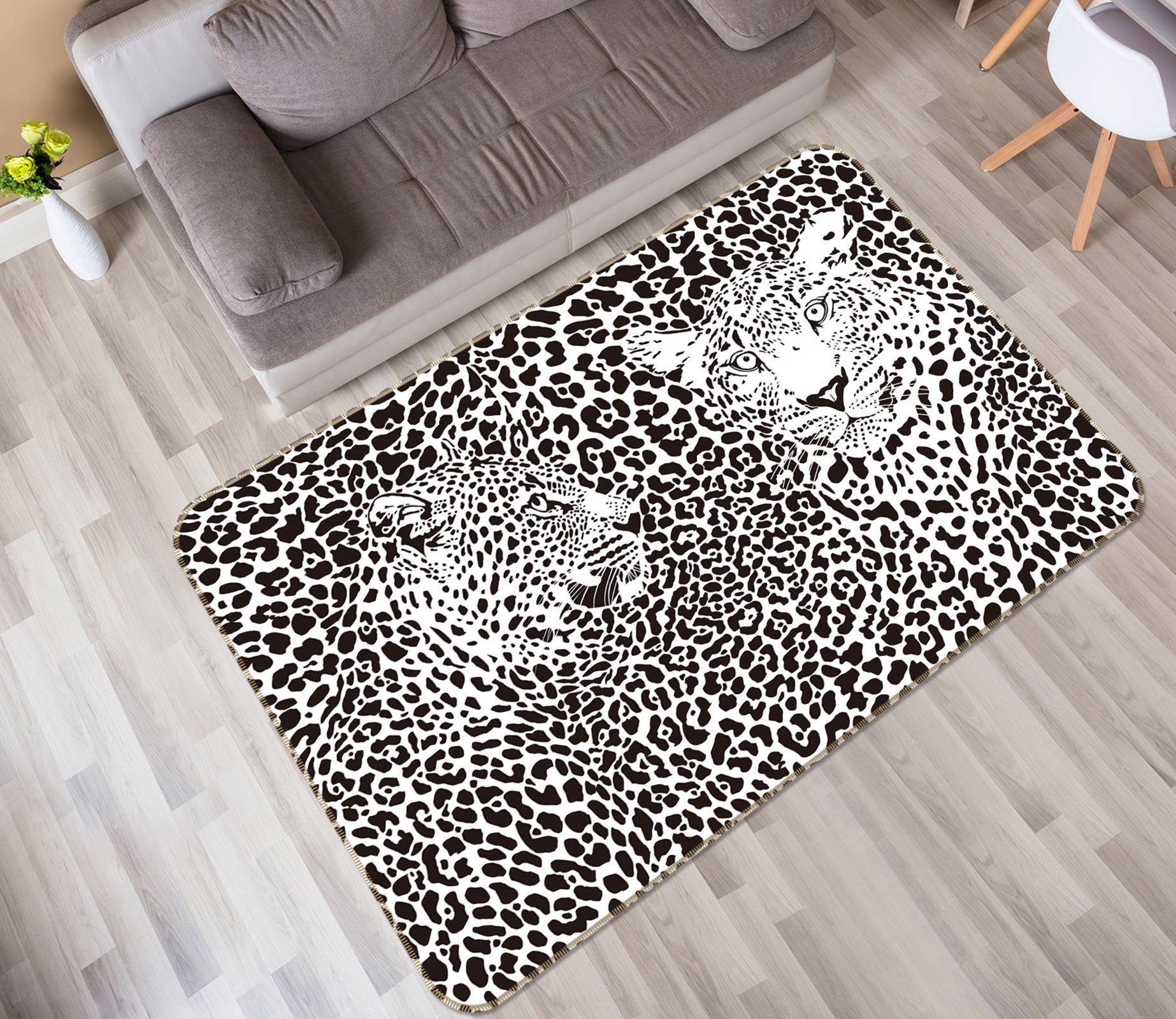 3D Leopard 34229 Non Slip Rug Mat