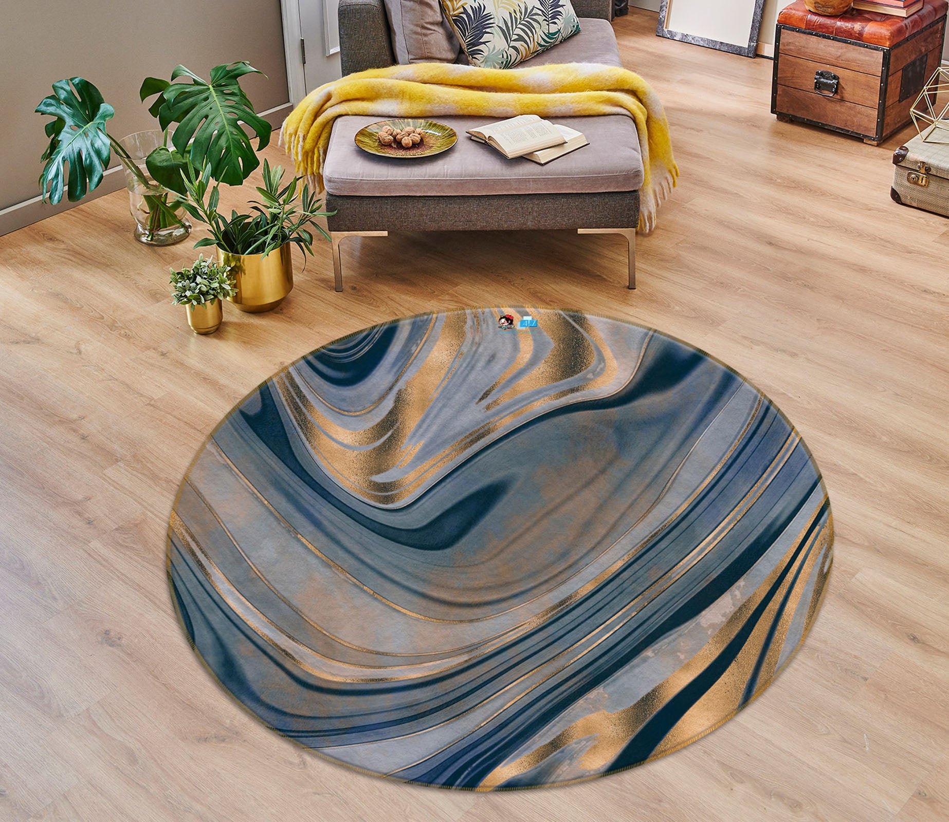 3D Texture 83061 Andrea haase Rug Round Non Slip Rug Mat