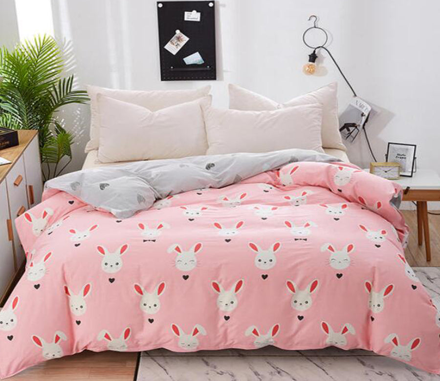 3D Rabbit 2048 Bed Pillowcases Quilt