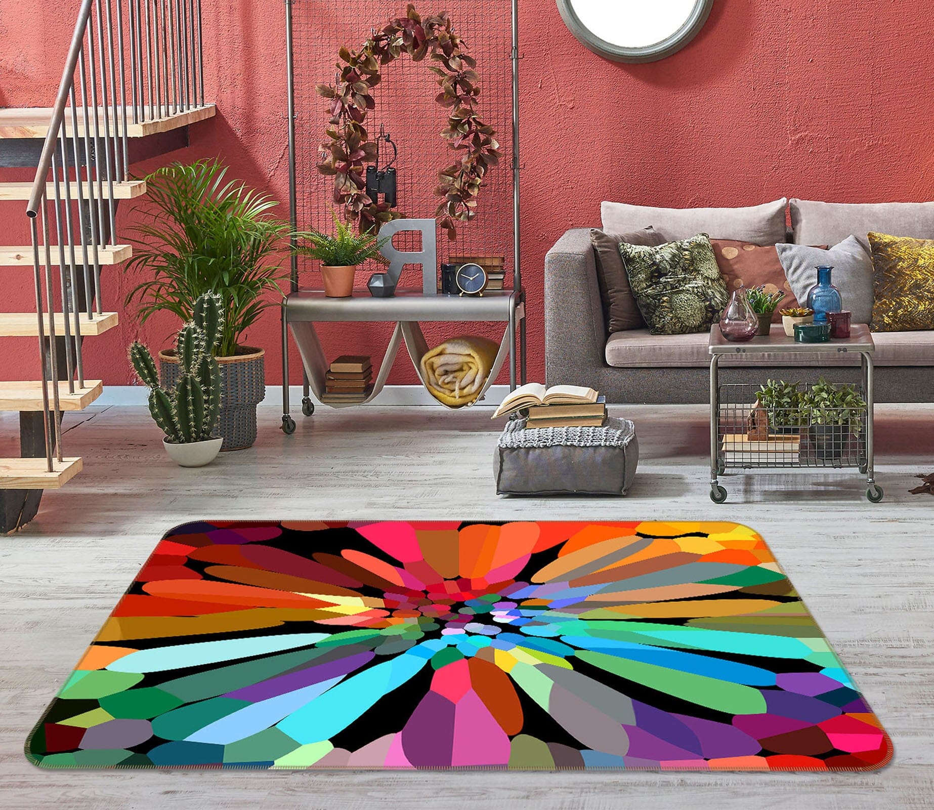 3D Colored Petals 1002 Shandra Smith Rug Non Slip Rug Mat Mat AJ Creativity Home 