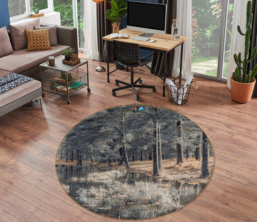 3D Dense Branches 7387 Assaf Frank Rug Round Non Slip Rug Mat
