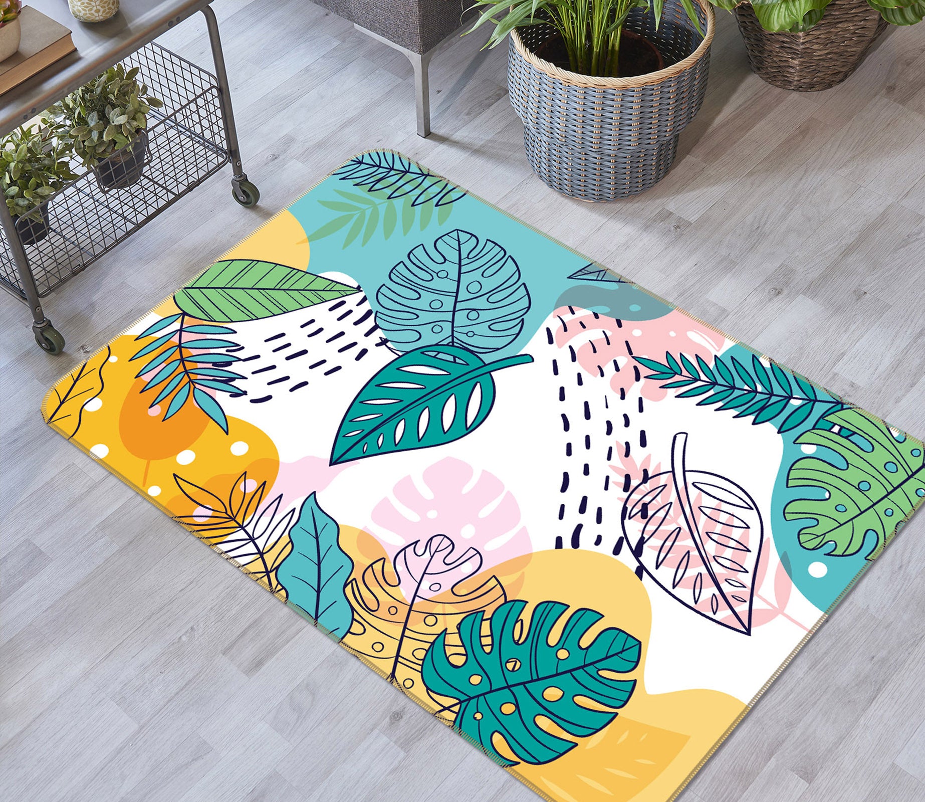 3D Leaves 30210 Non Slip Rug Mat