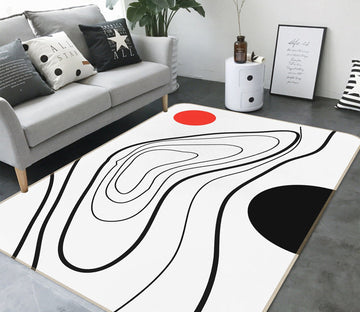 3D Black Line Heart 1087 Boris Draschoff Rug Non Slip Rug Mat Mat AJ Creativity Home 