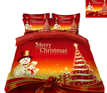 3D Christmas Snowman 45072 Christmas Quilt Duvet Cover Xmas Bed Pillowcases