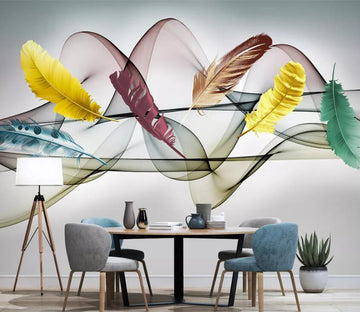 3D Color Feather Art WC2626 Wall Murals