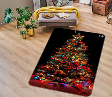 3D Colorful Tree 55137 Christmas Non Slip Rug Mat Xmas