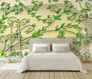 3D Green Leaf 3033 Wall Murals Wallpaper AJ Wallpaper 2 