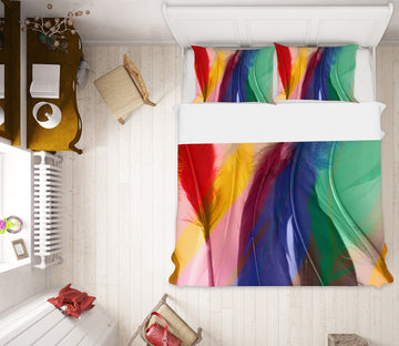 3D Colorful Feathers 70019 Shandra Smith Bedding Bed Pillowcases Quilt
