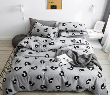 3D Grey Leopard 14045 Bed Pillowcases Quilt