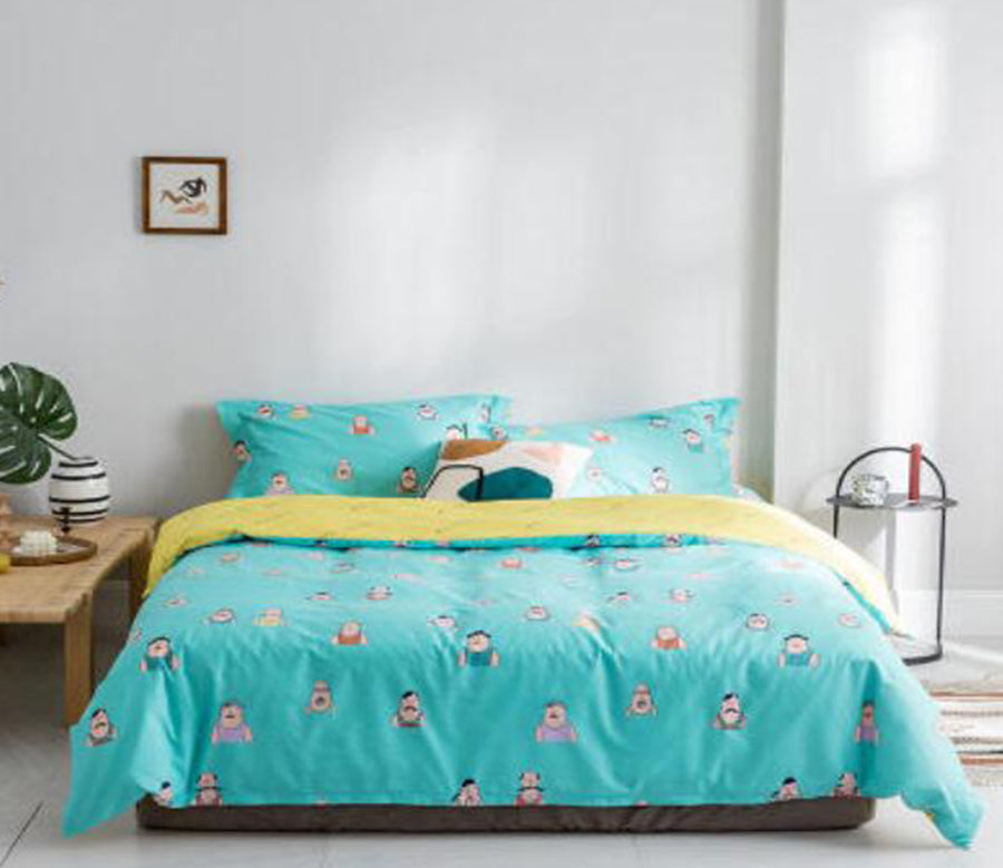 3D Bright Blue 20195 Bed Pillowcases Quilt