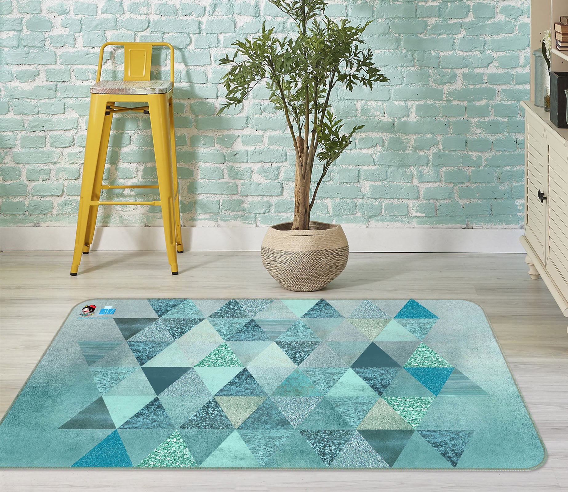 3D Triangle Pattern 83010 Andrea haase Rug Non Slip Rug Mat
