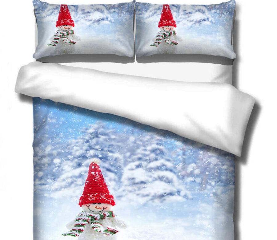 3D Snowman 46050 Christmas Quilt Duvet Cover Xmas Bed Pillowcases