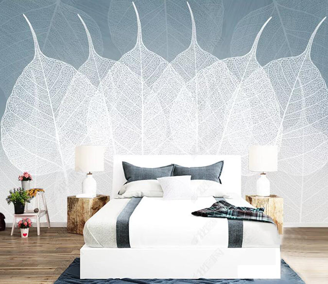 3D White Leaves 1779 Wall Murals Wallpaper AJ Wallpaper 2 
