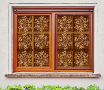 3D Peony Tradition 149 Window Film Print Sticker Cling Stained Glass UV Block