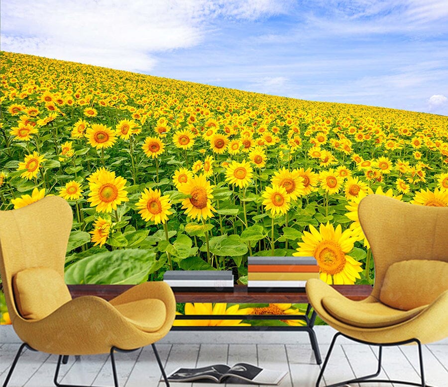 3D Sunflower Estate 1042 Wall Murals Wallpaper AJ Wallpaper 2 