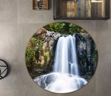 3D Waterfall 69177 Round Non Slip Rug Mat