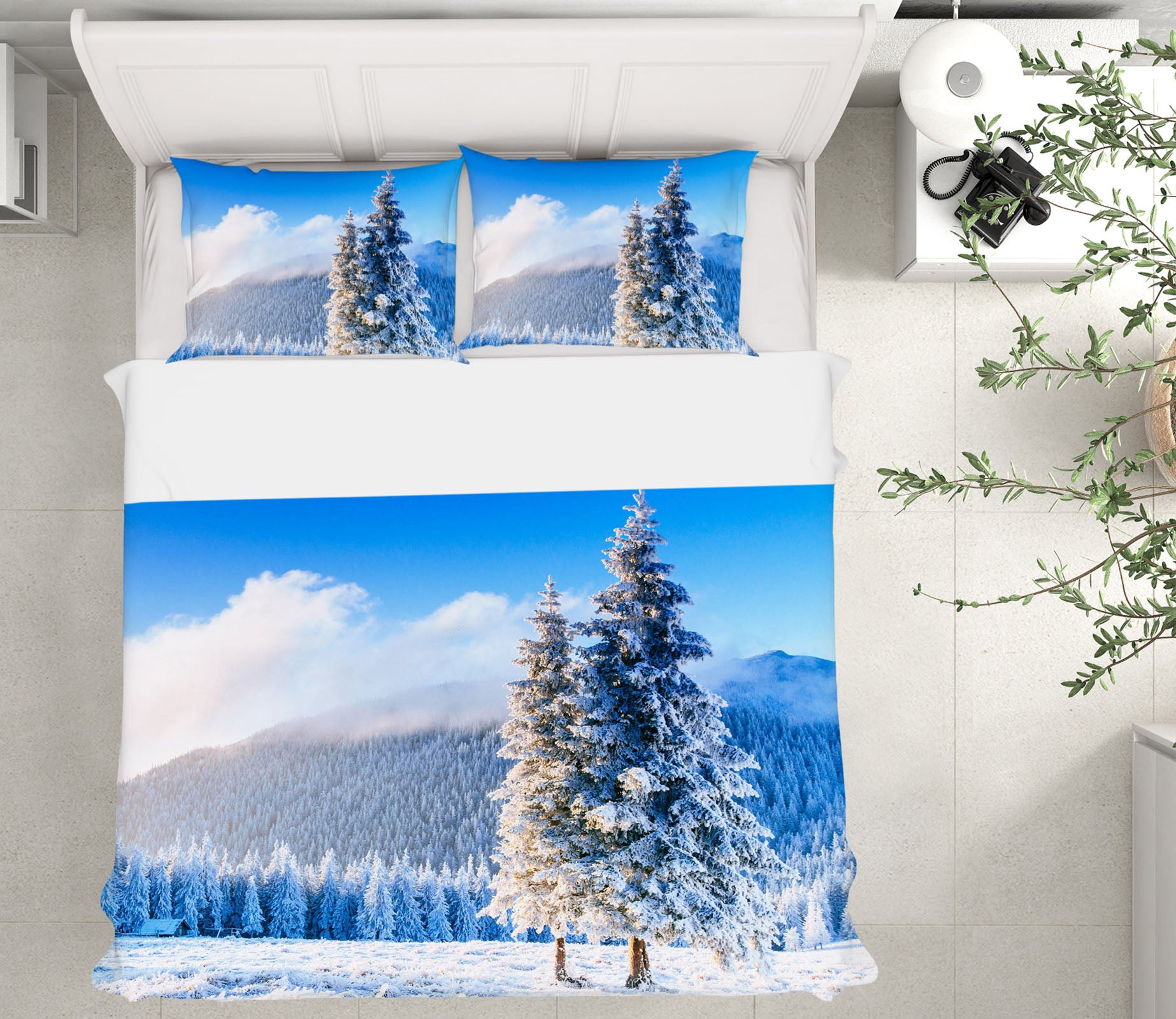 3D Snow Tree 61127 Bed Pillowcases Quilt