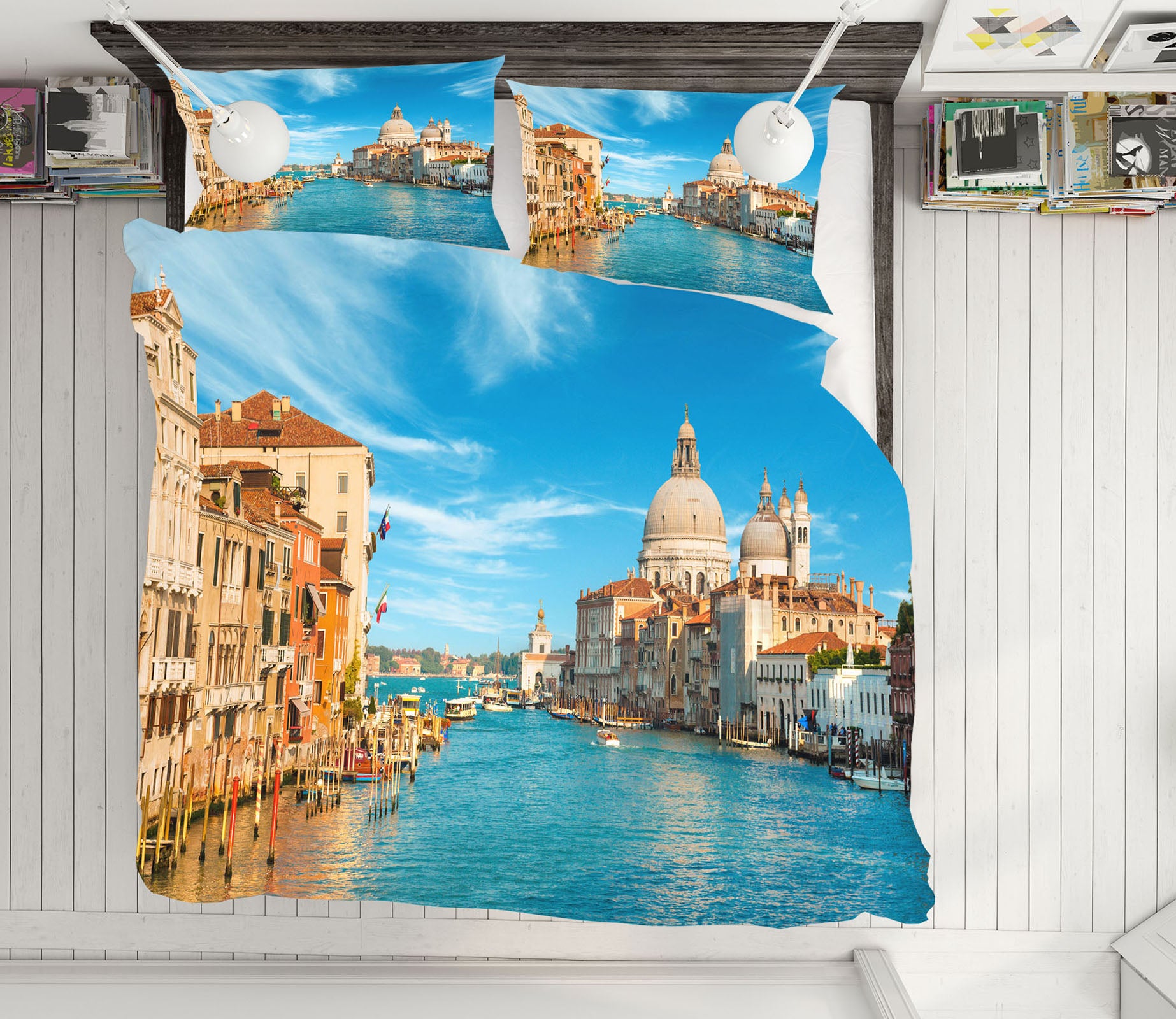 3D Floating Building 61060 Bed Pillowcases Quilt