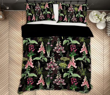 3D Red Bell Flower 099 Uta Naumann Bedding Bed Pillowcases Quilt