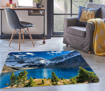 3D Snow Mountain Lake 35145 Non Slip Rug Mat