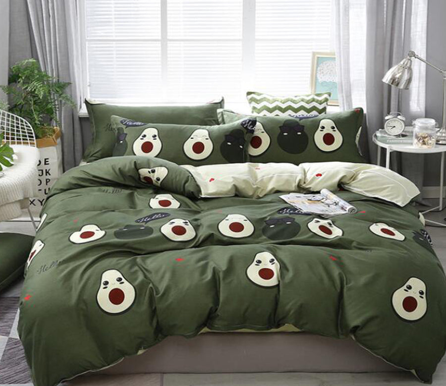 3D Dark Green Avocado 12146 Bed Pillowcases Quilt