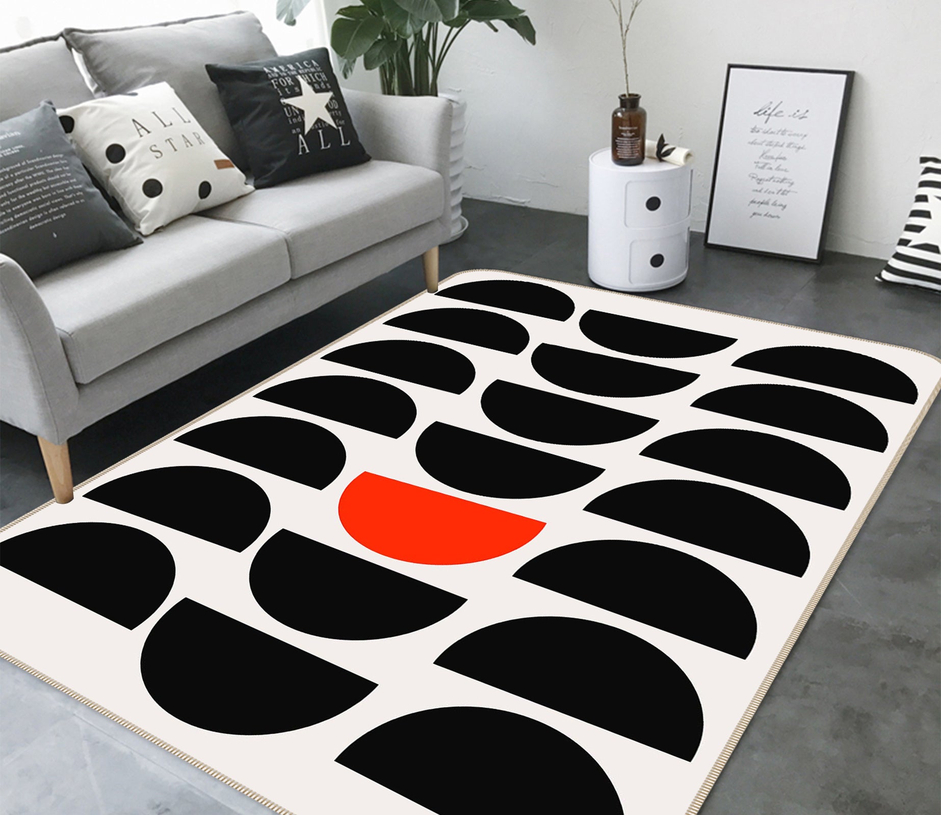 3D Red Circle 1103 Boris Draschoff Rug Non Slip Rug Mat