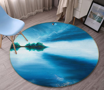 3D Lake Sky 18124 Marina Zotova Rug Round Non Slip Rug Mat