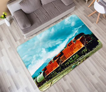 3D Red Train 68039 Vehicle Non Slip Rug Mat