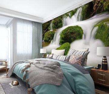 3D Waterfall Stones 1722 Wall Murals Wallpaper AJ Wallpaper 2 