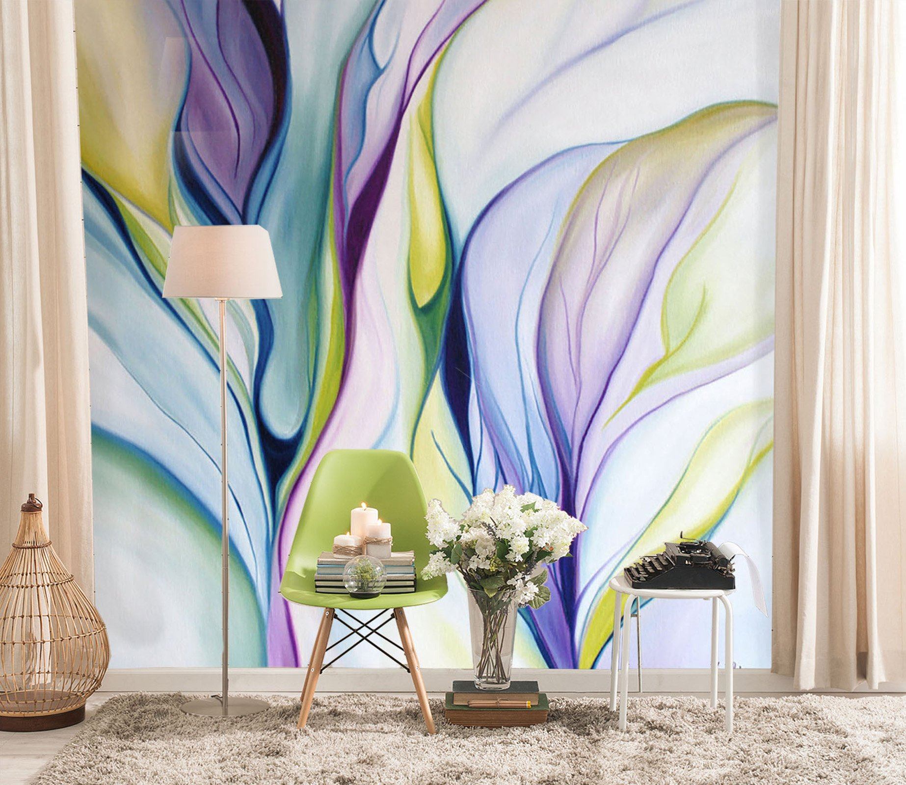 3D Abstract Color Stripes 074 Wall Murals Wallpaper AJ Wallpaper 2 