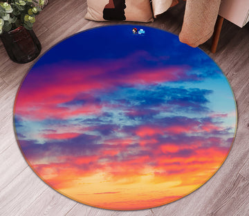 3D Clouds 75097 Round Non Slip Rug Mat