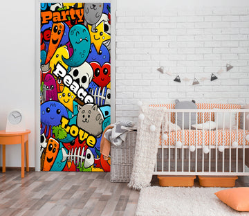 3D Colorful 25012 Door Mural
