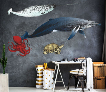 3D Undersea Animal 062 Animals Wall Stickers Wallpaper AJ Wallpaper 